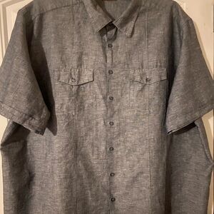 Men's Cafè Luna Gray Casual Button Down Shirt